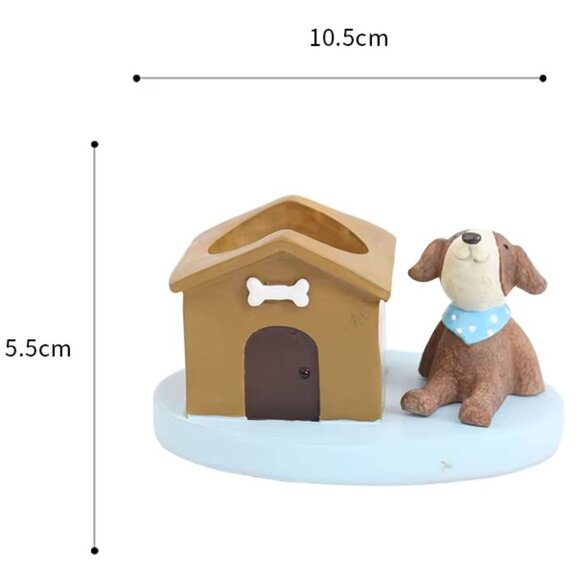 ROOGO | Resin Dog + House Shaped Small Planter | Air Plant - Picture 7 of 7